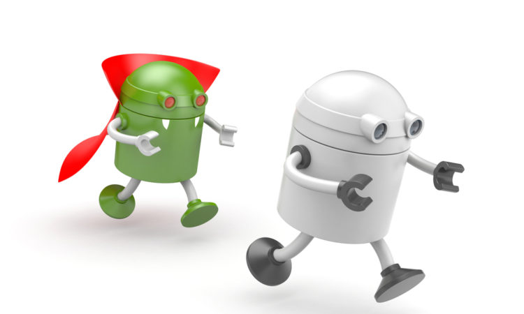 Robot vampire - preys on the victim. 3d illustration