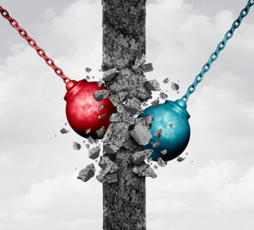 red and blue wrecking balls