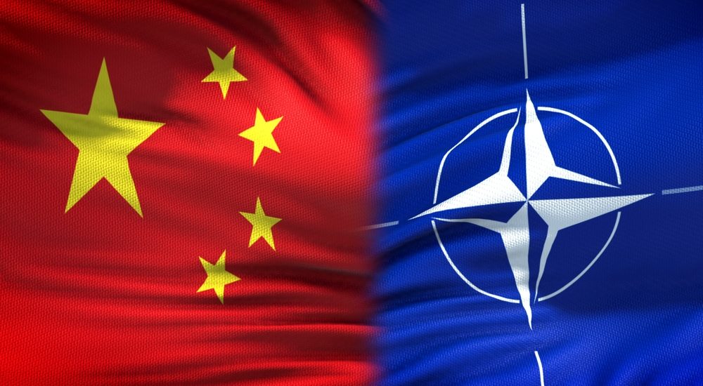 China and NATO flags