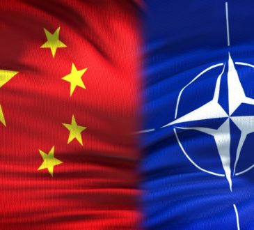 China and NATO flags