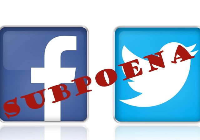 subpoena twitter facebook